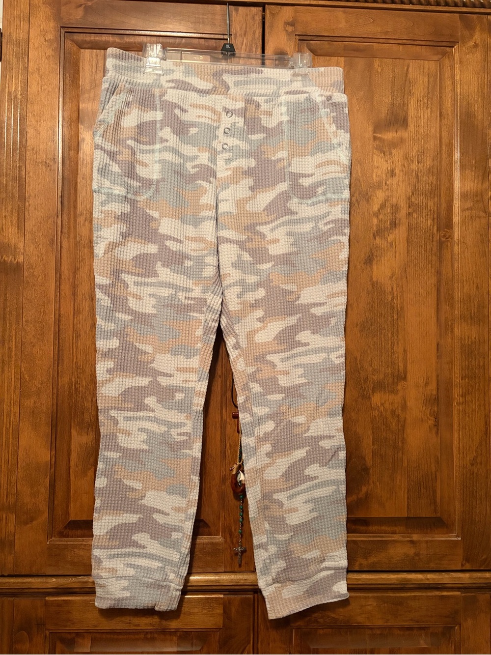 Women’s XL Z-Supply Camo Waffle Knit Jogger Pants - Neutral Camo